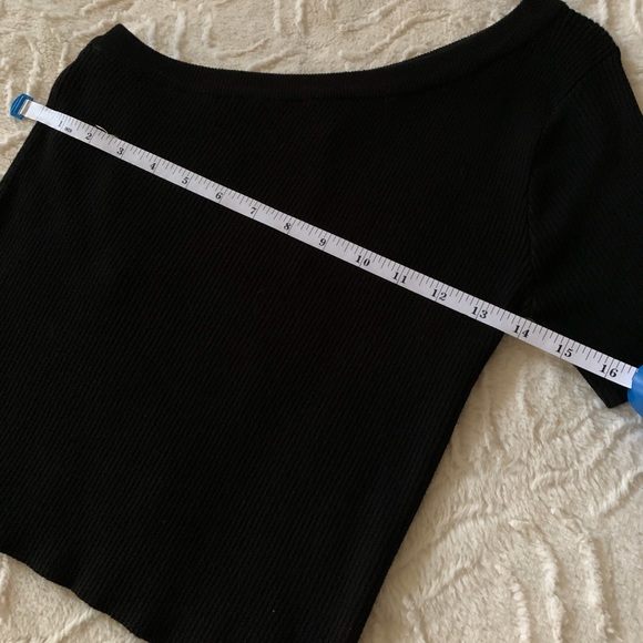 NWT One Shoulder Black Top - Picture 4 of 7